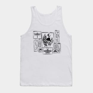 In the Night forest magic fungi mushroom framed Tank Top